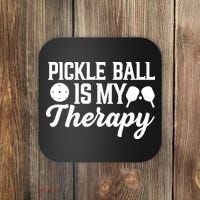 Funny Pickleball Is My Therapy Pickleball Player Humor Coaster thumb 0