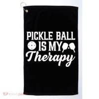 Funny Pickleball Is My Therapy Pickleball Player Humor Golf Towel thumb 0