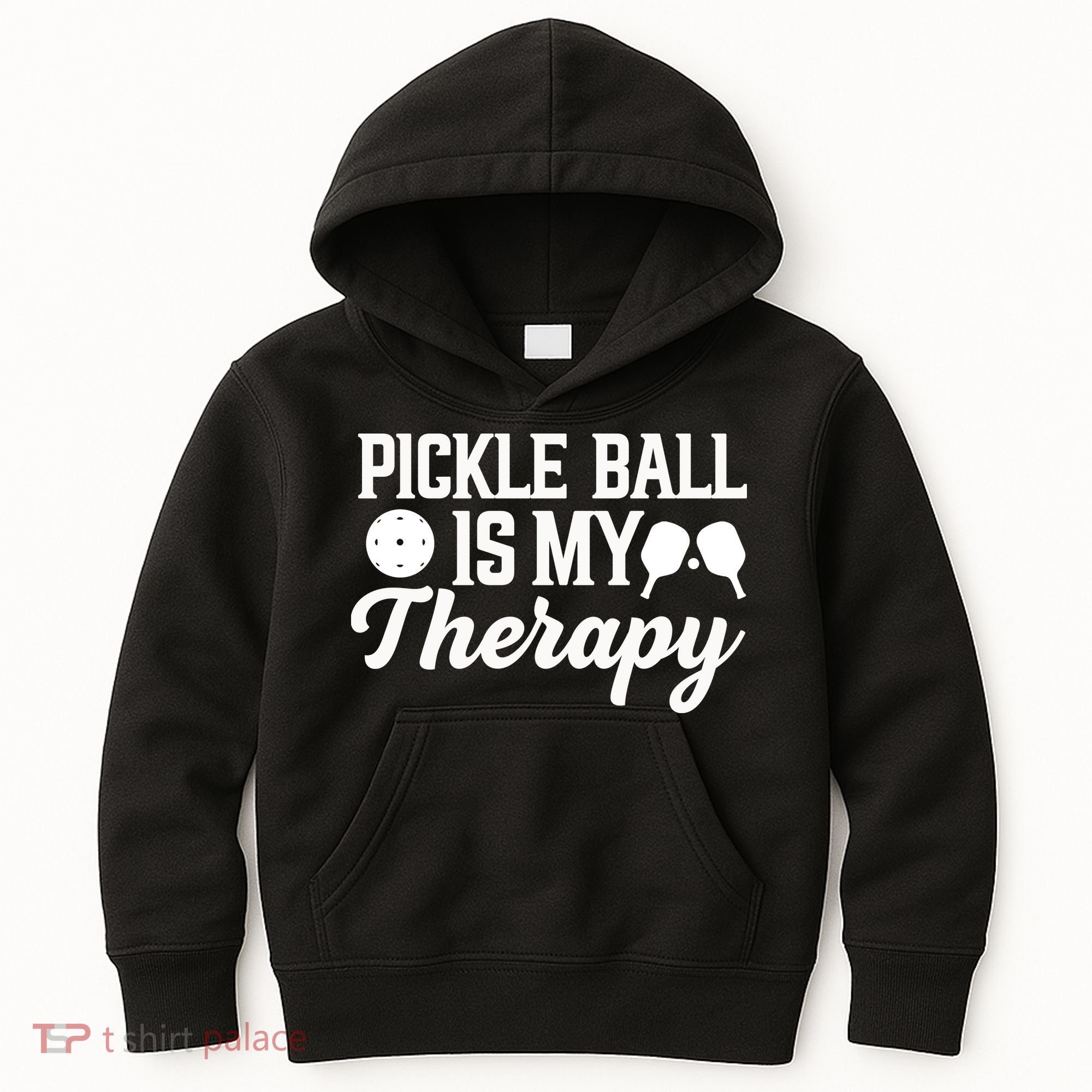 Funny Pickleball Is My Therapy Pickleball Player Humor Kids Hoodie