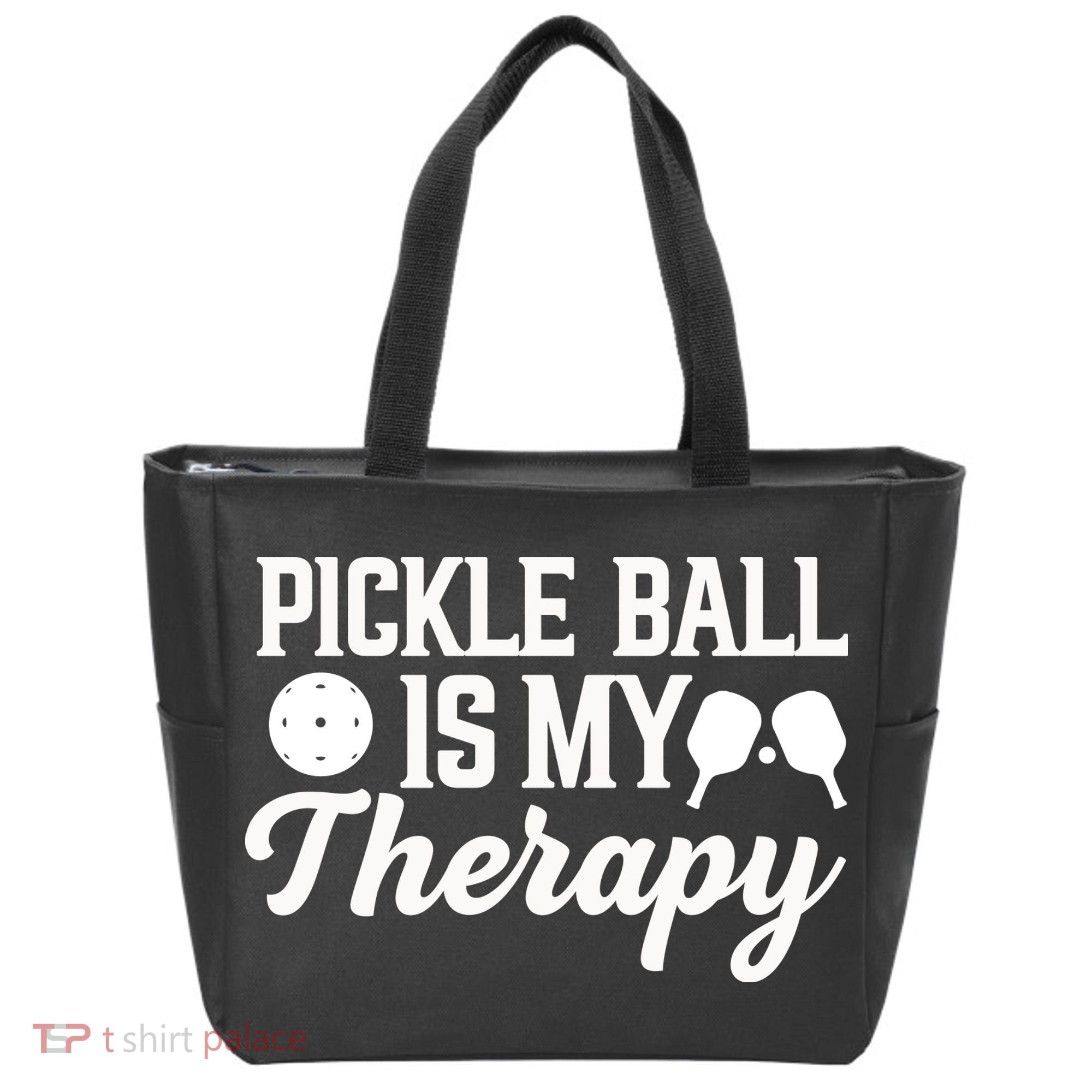 Funny Pickleball Is My Therapy Pickleball Player Humor Tote Bag