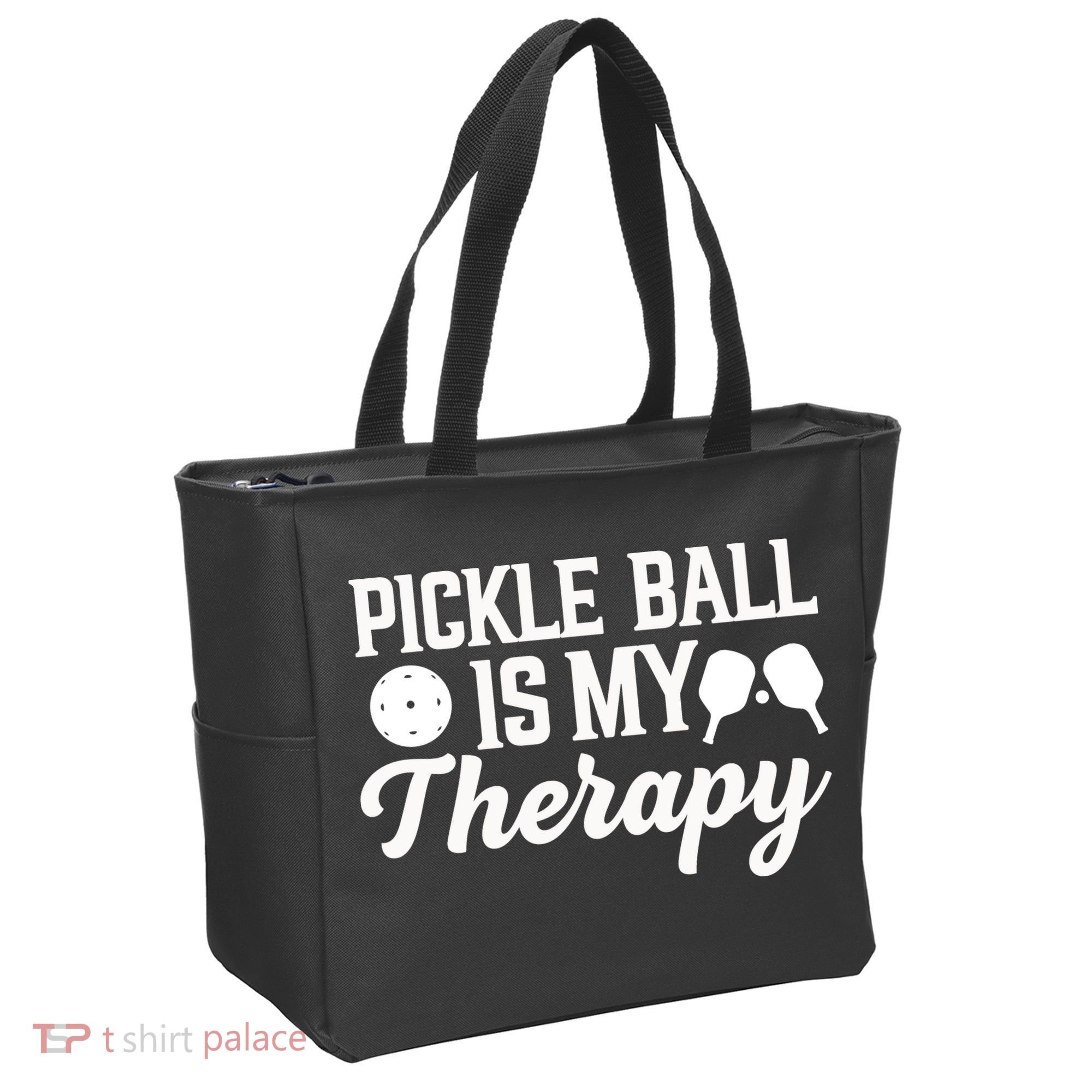 Funny Pickleball Is My Therapy Pickleball Player Humor Tote Bag