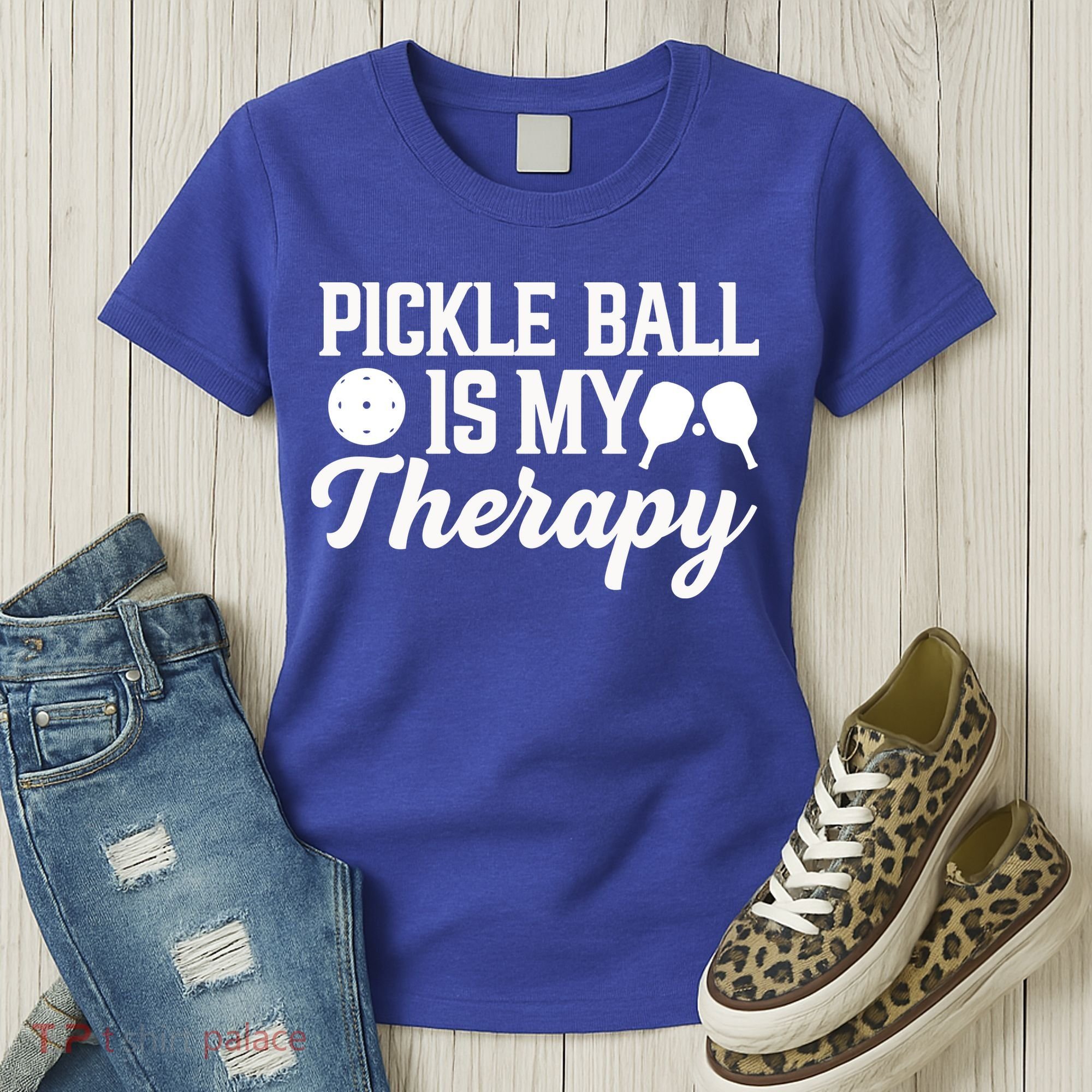 Funny Pickleball Is My Therapy Pickleball Player Humor Women's T-Shirt