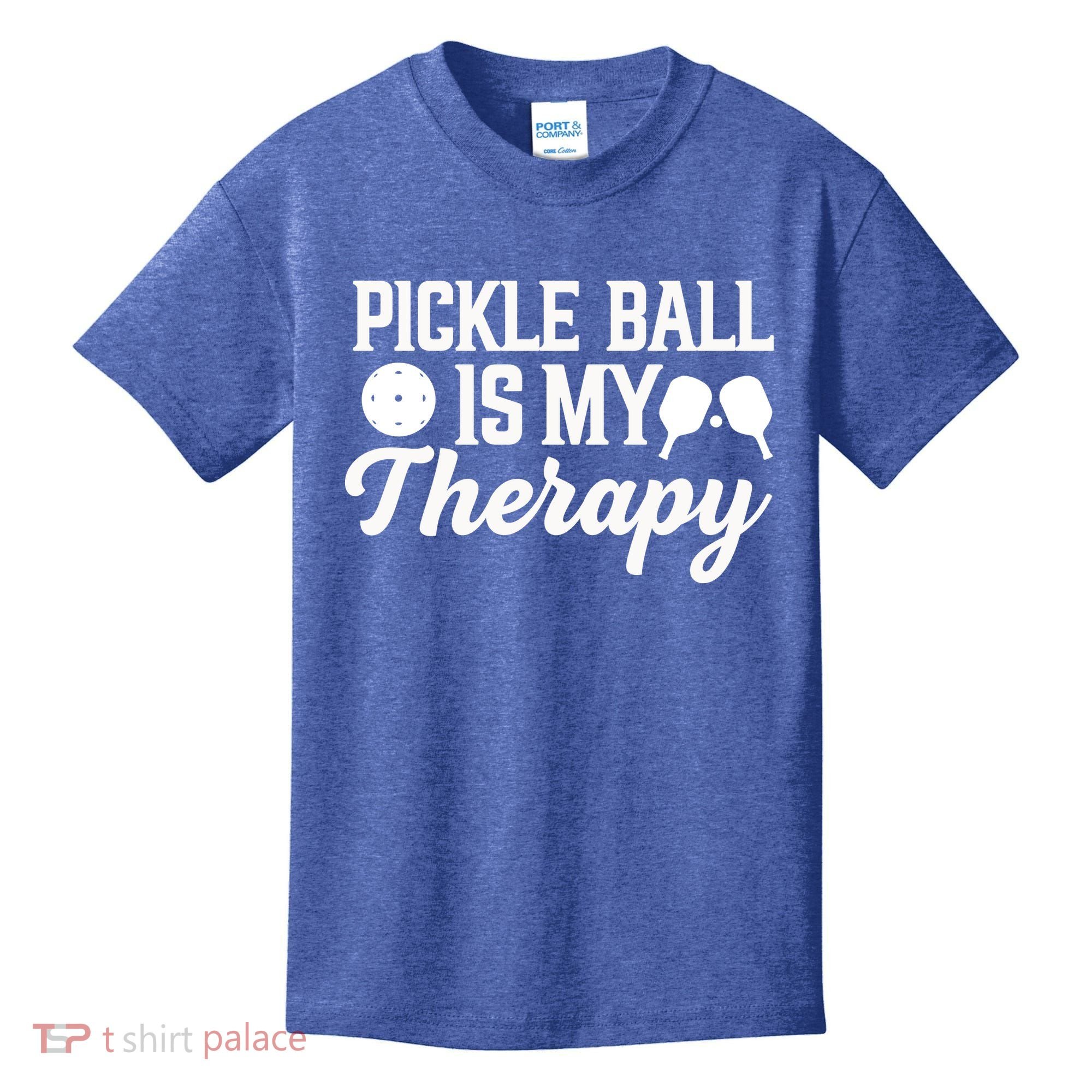 Funny Pickleball Is My Therapy Pickleball Player Humor Kids T-Shirt