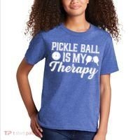 Funny Pickleball Is My Therapy Pickleball Player Humor Kids T-Shirt thumb 2