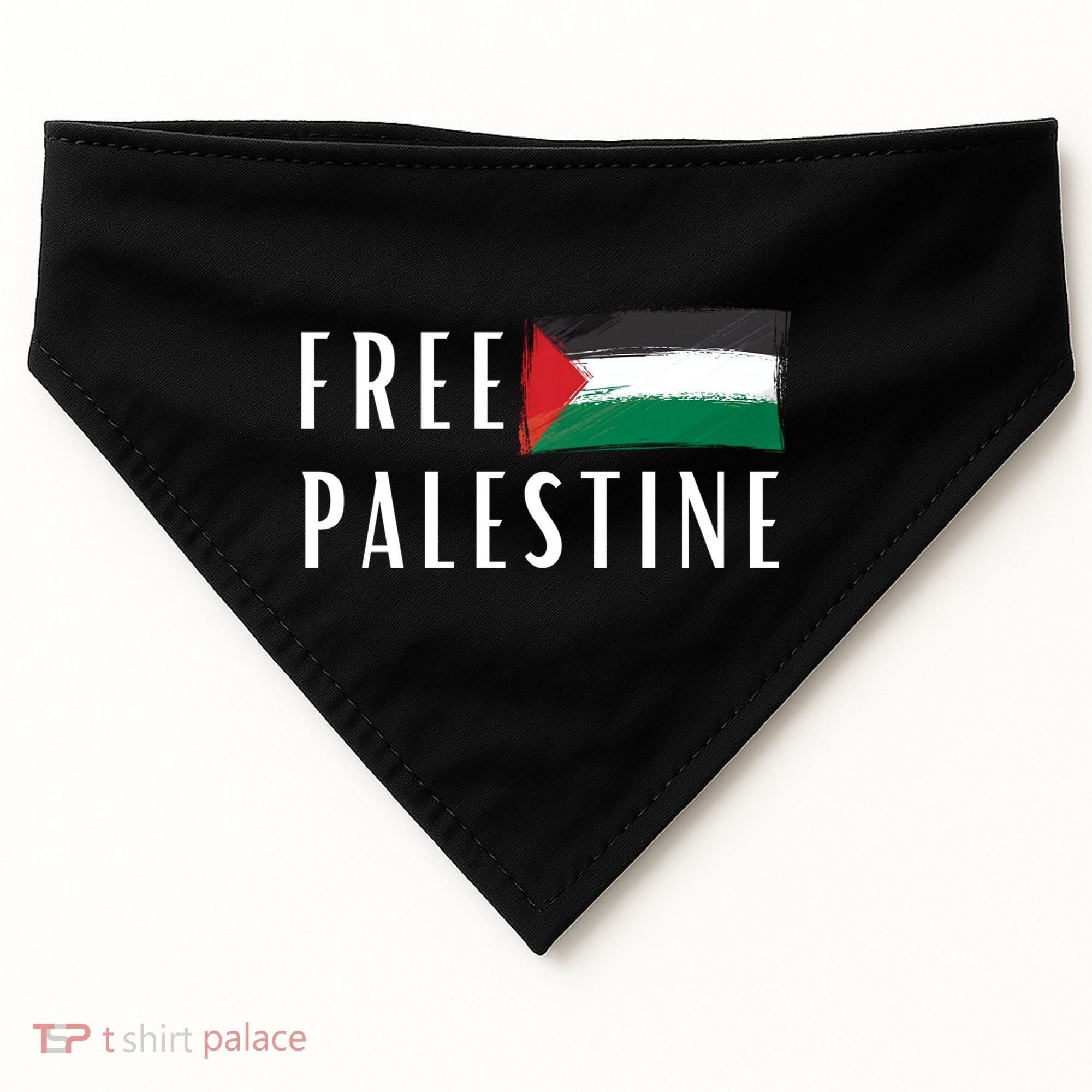 Free Palestine I Support Palestine Freedom Flag Free Gaza Cool Gift USA-Made Doggie Bandana