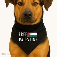 Free Palestine I Support Palestine Freedom Flag Free Gaza Cool Gift USA-Made Doggie Bandana thumb 1