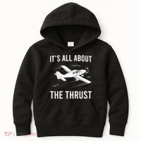Funny Pilot It's All About The Thrust Airplane Pilot Kids Hoodie thumb 0