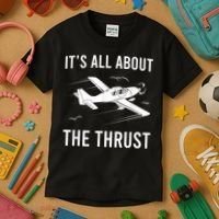 Funny Pilot It's All About The Thrust Airplane Pilot Kids T-Shirt thumb 3