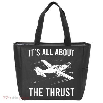 Funny Pilot It's All About The Thrust Airplane Pilot Tote Bag