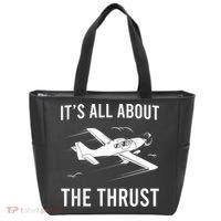 Funny Pilot It's All About The Thrust Airplane Pilot Tote Bag thumb 0