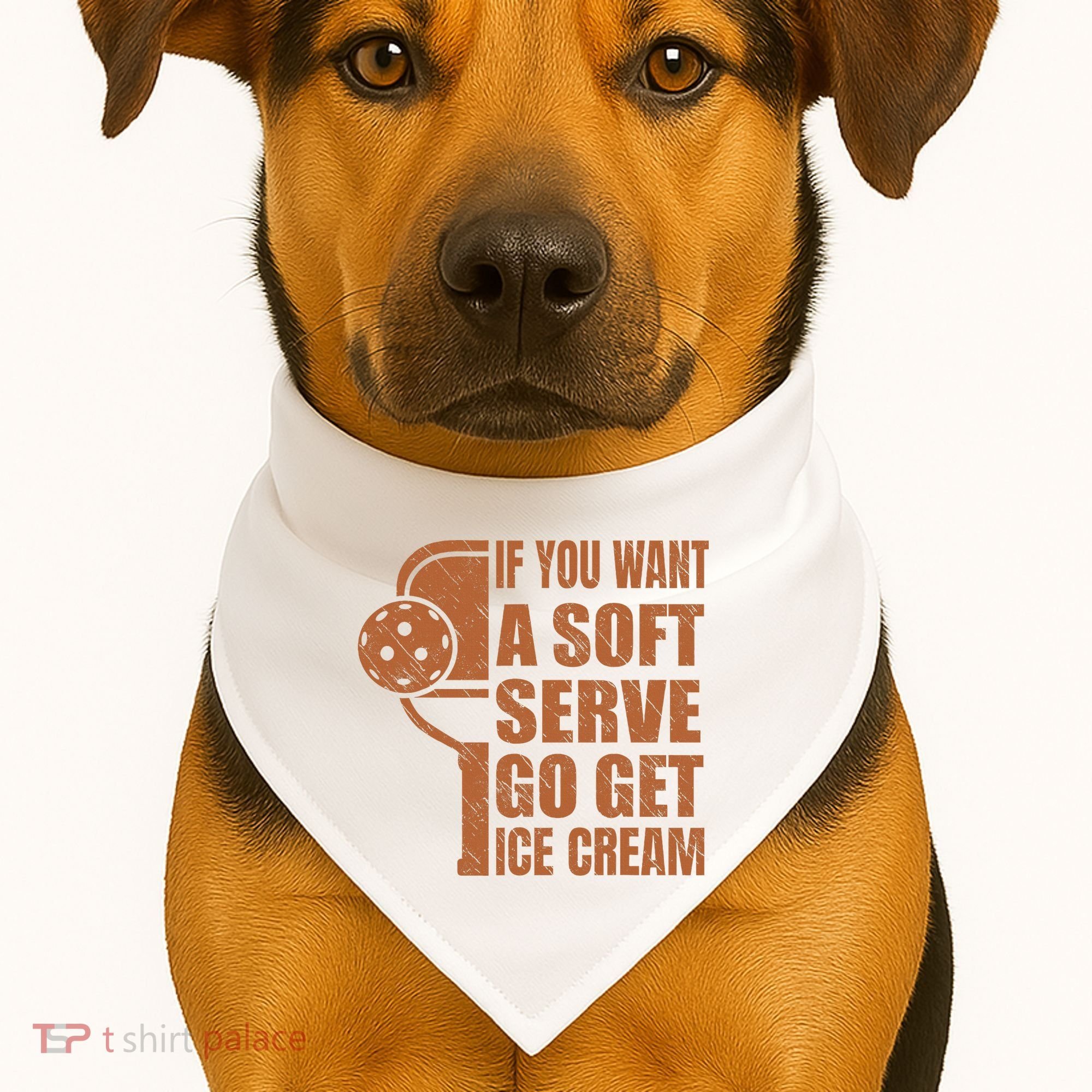 Funny Pickleball If You Want Soft Serve Go Get Ice Cream  USA-Made Doggie Bandana