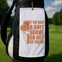 Funny Pickleball If You Want Soft Serve Go Get Ice Cream  Golf Towel thumb 2