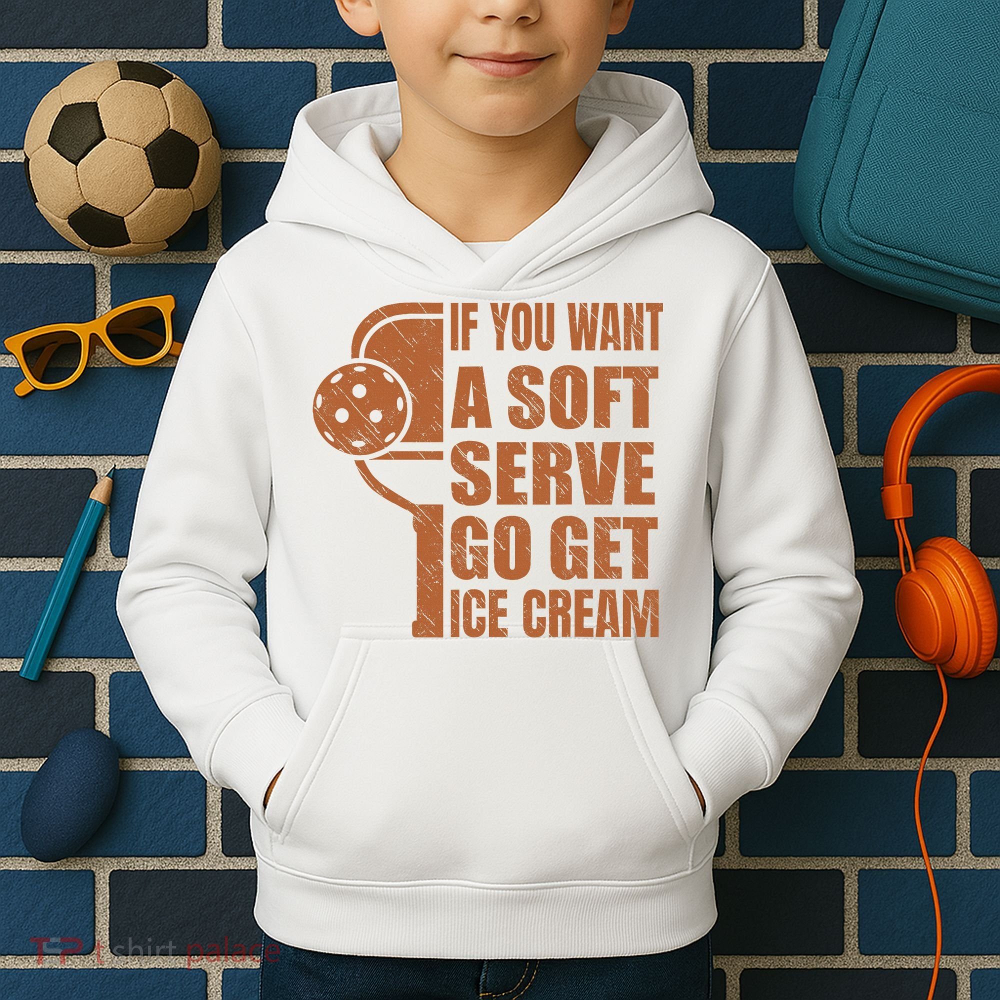Funny Pickleball If You Want Soft Serve Go Get Ice Cream  Kids Hoodie