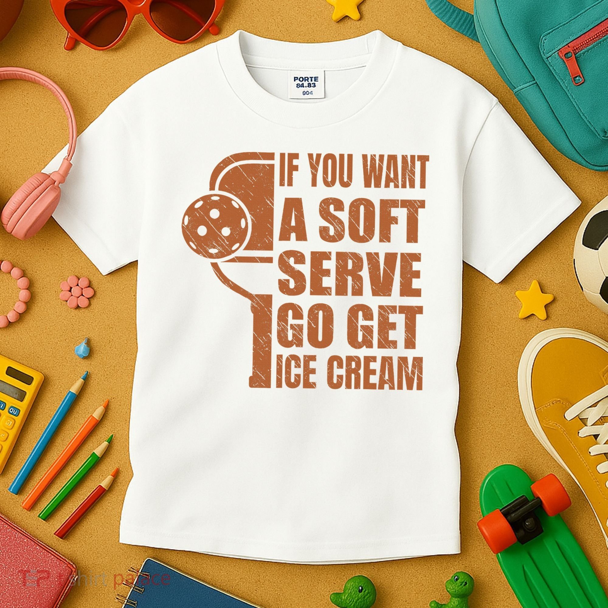 Funny Pickleball If You Want Soft Serve Go Get Ice Cream  Kids T-Shirt