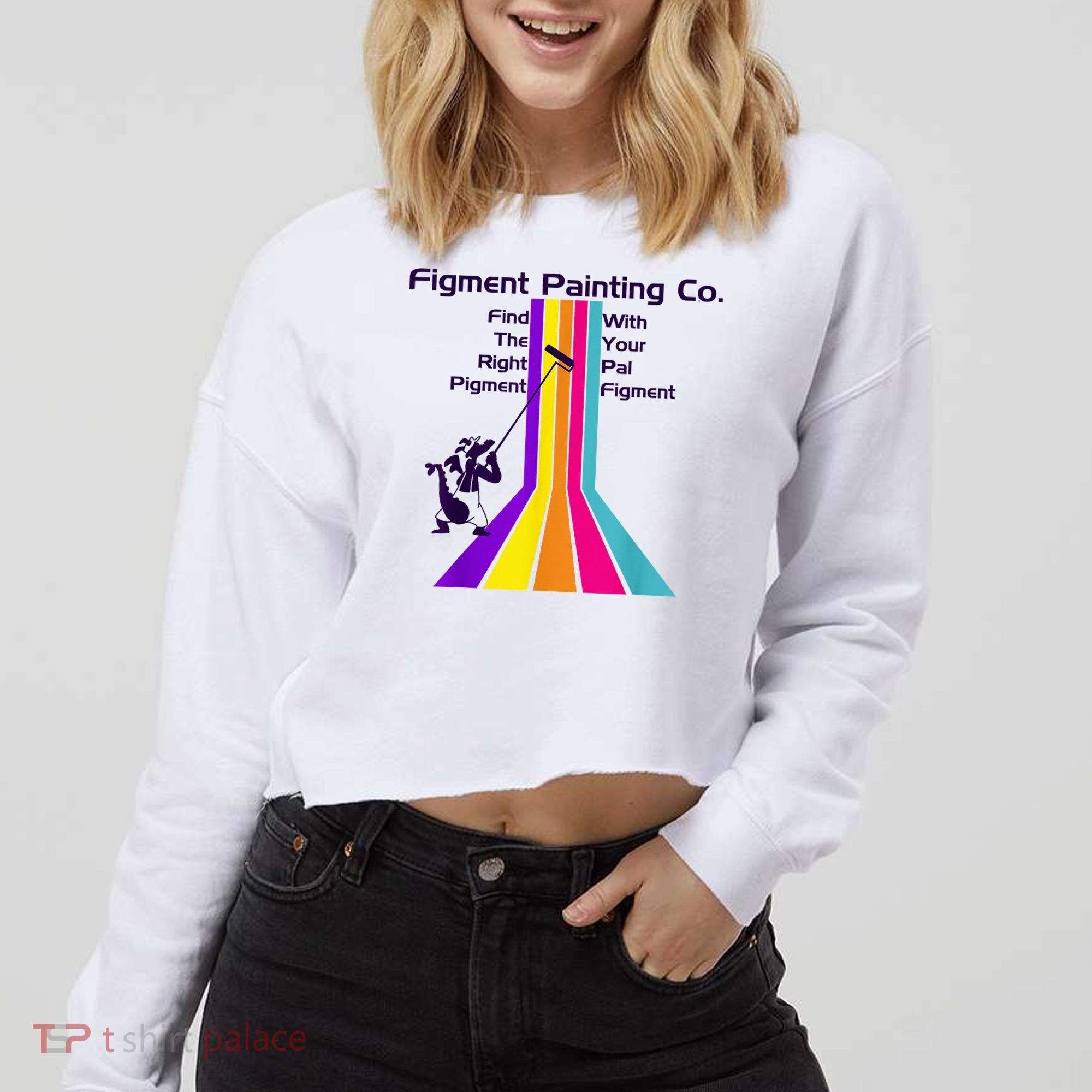 Figt Painting Imagination Journey Little Spark Ride Cropped Pullover Crew