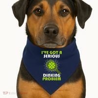 Funny Pickleball IVe Got A Serious Dinking Problem USA-Made Doggie Bandana thumb 1