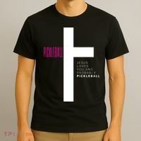 Funny Pickleball Jesus Cross Dink Shot Legend Paddle Pickler T-Shirt thumb 3