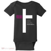 Funny Pickleball Jesus Cross Dink Shot Legend Paddle Pickler Baby Bodysuit thumb 0