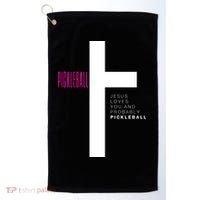 Funny Pickleball Jesus Cross Dink Shot Legend Paddle Pickler Golf Towel thumb 0
