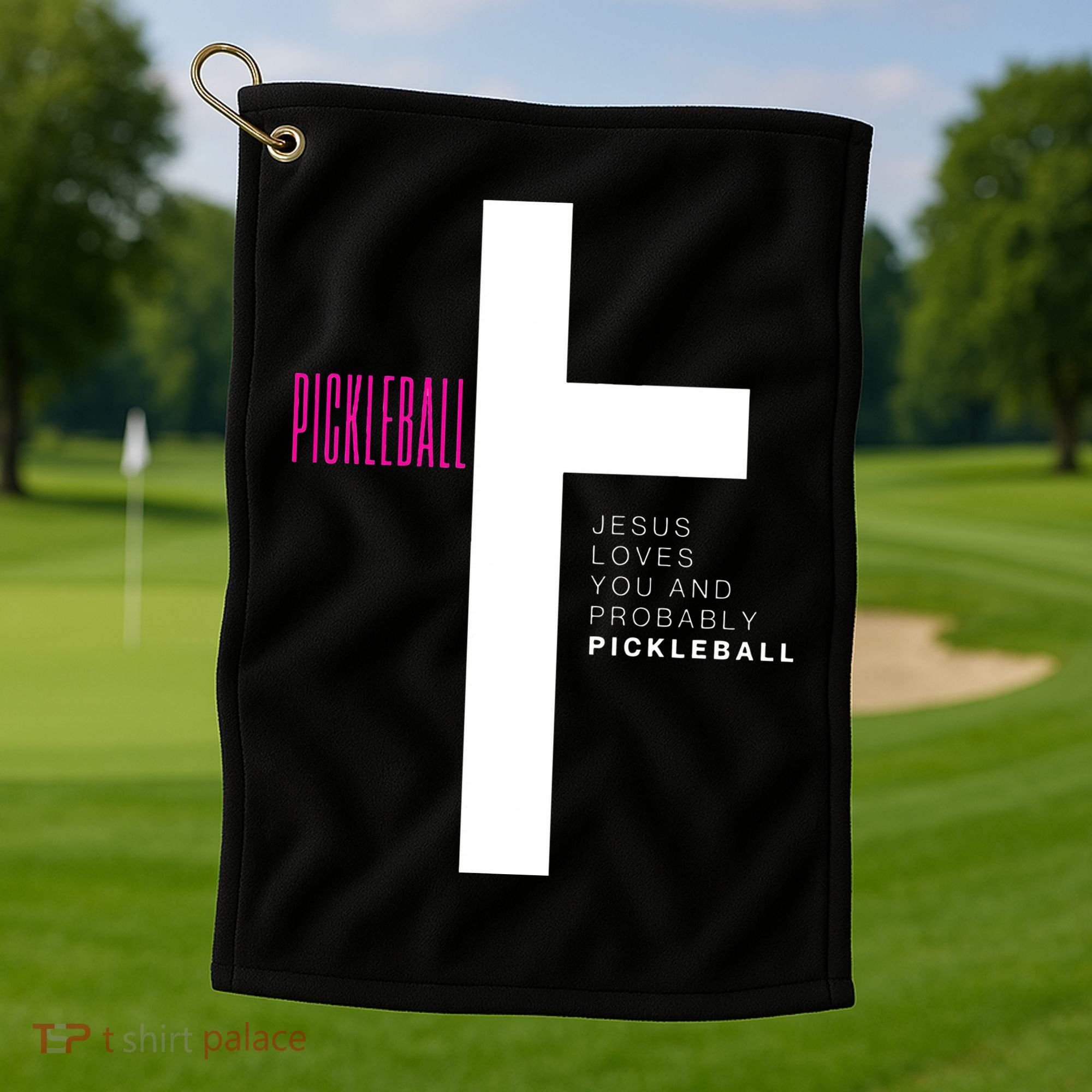 Funny Pickleball Jesus Cross Dink Shot Legend Paddle Pickler Golf Towel