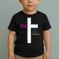 Funny Pickleball Jesus Cross Dink Shot Legend Paddle Pickler Toddler T-Shirt thumb 2