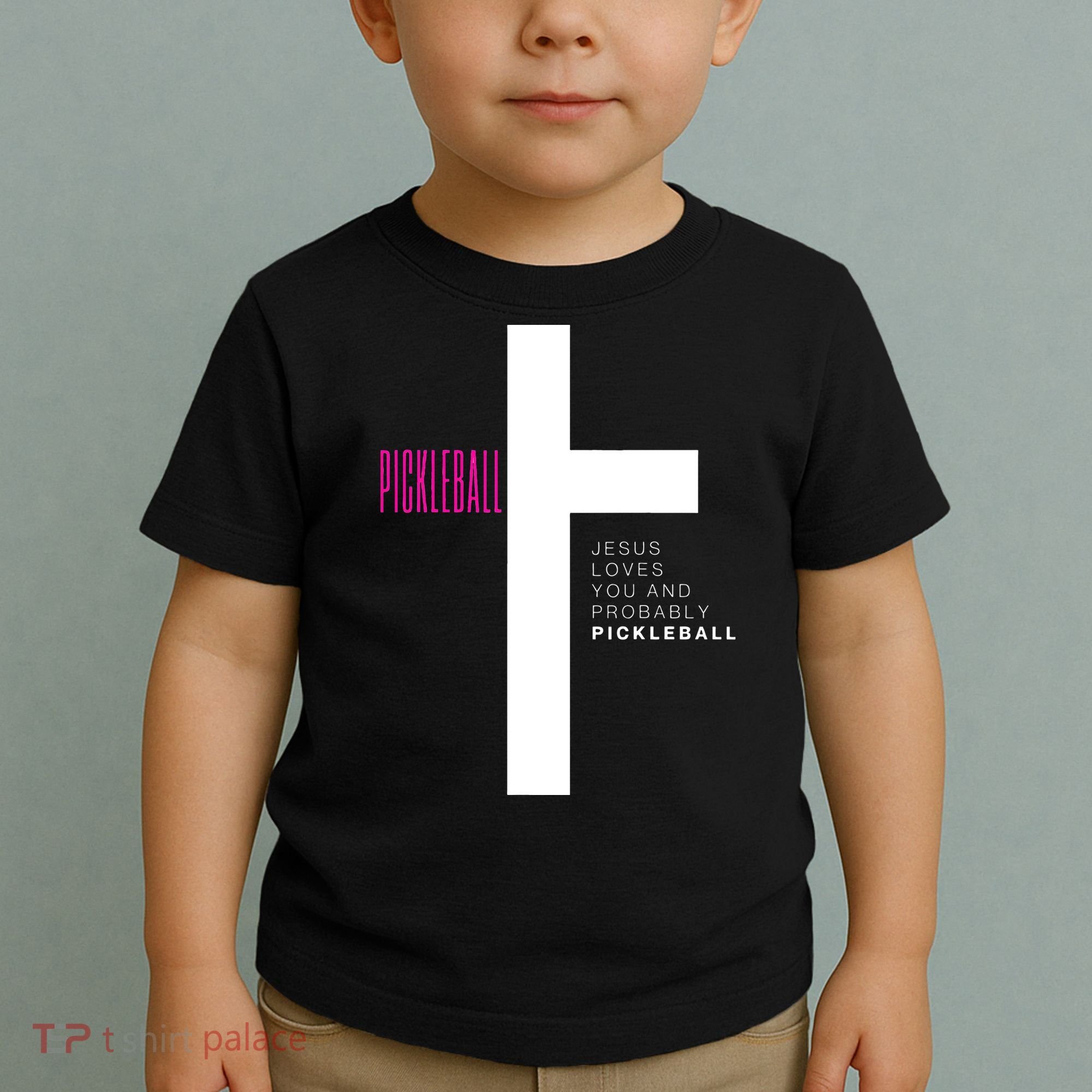Funny Pickleball Jesus Cross Dink Shot Legend Paddle Pickler Toddler T-Shirt