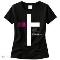 Funny Pickleball Jesus Cross Dink Shot Legend Paddle Pickler Women's T-Shirt thumb 0