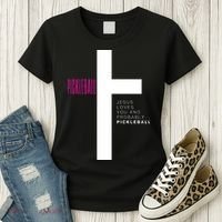 Funny Pickleball Jesus Cross Dink Shot Legend Paddle Pickler Women's T-Shirt thumb 3