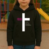 Funny Pickleball Jesus Cross Dink Shot Legend Paddle Pickler Kids Hoodie thumb 3