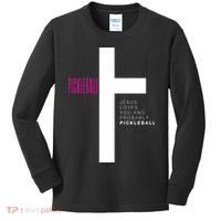 Funny Pickleball Jesus Cross Dink Shot Legend Paddle Pickler Kids Long Sleeve Shirt thumb 0