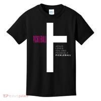 Funny Pickleball Jesus Cross Dink Shot Legend Paddle Pickler Kids T-Shirt thumb 0