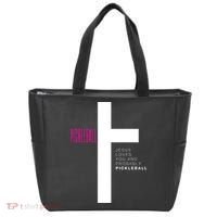 Funny Pickleball Jesus Cross Dink Shot Legend Paddle Pickler Tote Bag thumb 0
