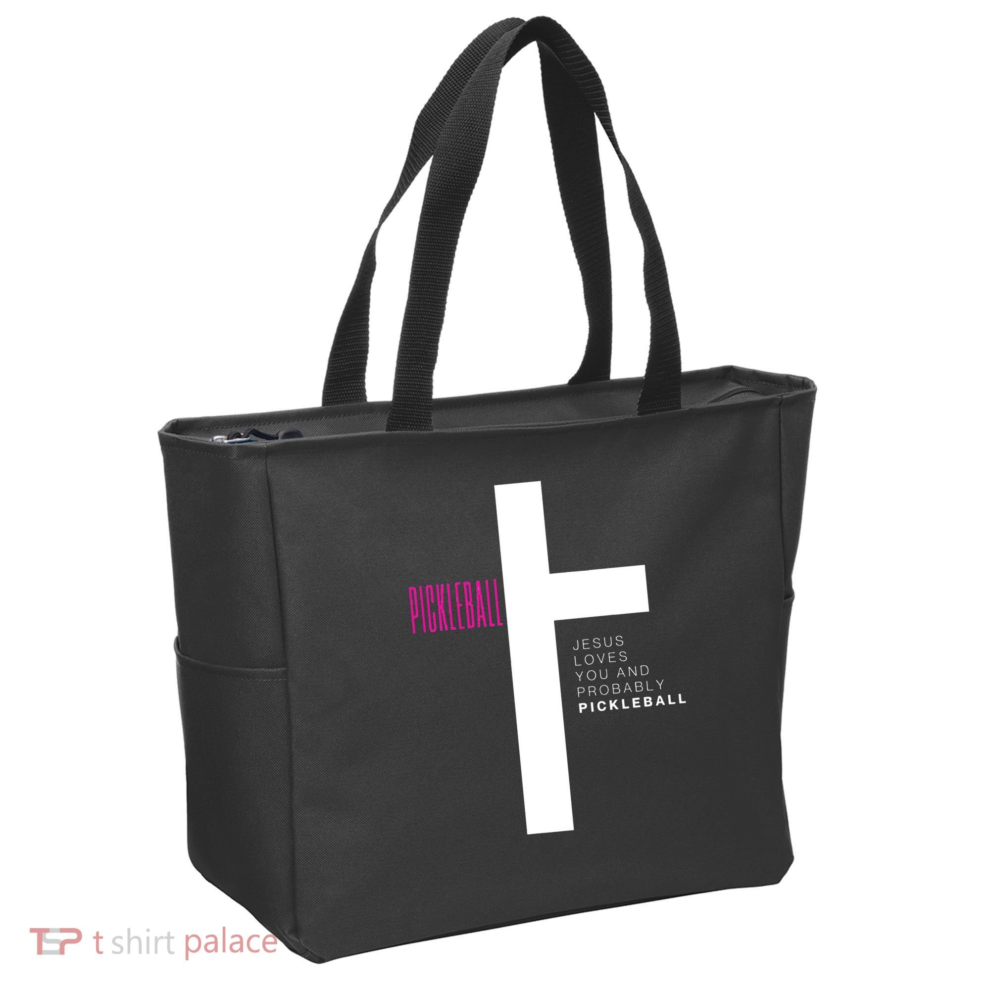 Funny Pickleball Jesus Cross Dink Shot Legend Paddle Pickler Tote Bag