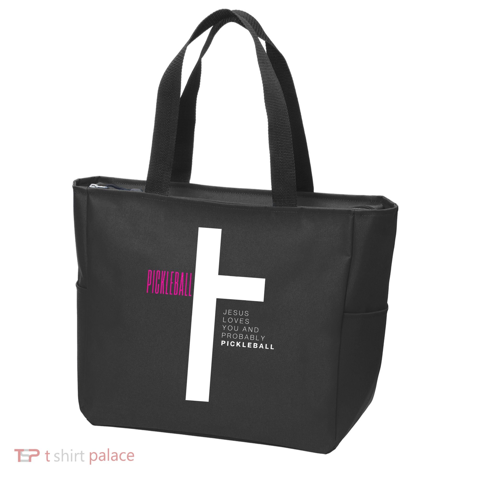 Funny Pickleball Jesus Cross Dink Shot Legend Paddle Pickler Tote Bag