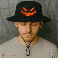 Funny Pumpkin Jack O Lantern Scary Pumpkin Face Halloween Bucket Hat thumb 2