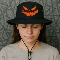 Funny Pumpkin Jack O Lantern Scary Pumpkin Face Halloween Bucket Hat thumb 3