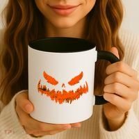 Funny Pumpkin Jack O Lantern Scary Pumpkin Face Halloween Coffee Mug thumb 3