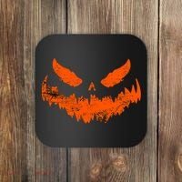 Funny Pumpkin Jack O Lantern Scary Pumpkin Face Halloween Coaster thumb 0