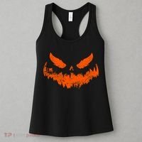 Funny Pumpkin Jack O Lantern Scary Pumpkin Face Halloween Women's Tank Top thumb 3