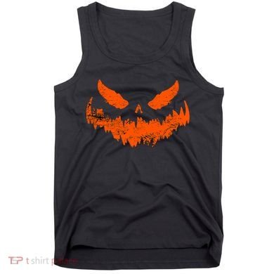 Funny Pumpkin Jack O Lantern Scary Pumpkin Face Halloween Tank Top