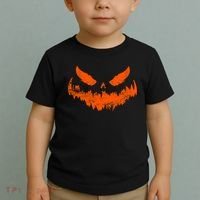 Funny Pumpkin Jack O Lantern Scary Pumpkin Face Halloween Toddler T-Shirt thumb 2