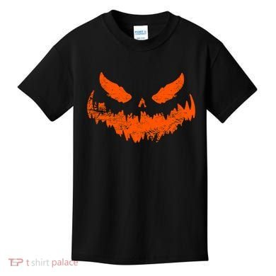 Funny Pumpkin Jack O Lantern Scary Pumpkin Face Halloween Kids T-Shirt