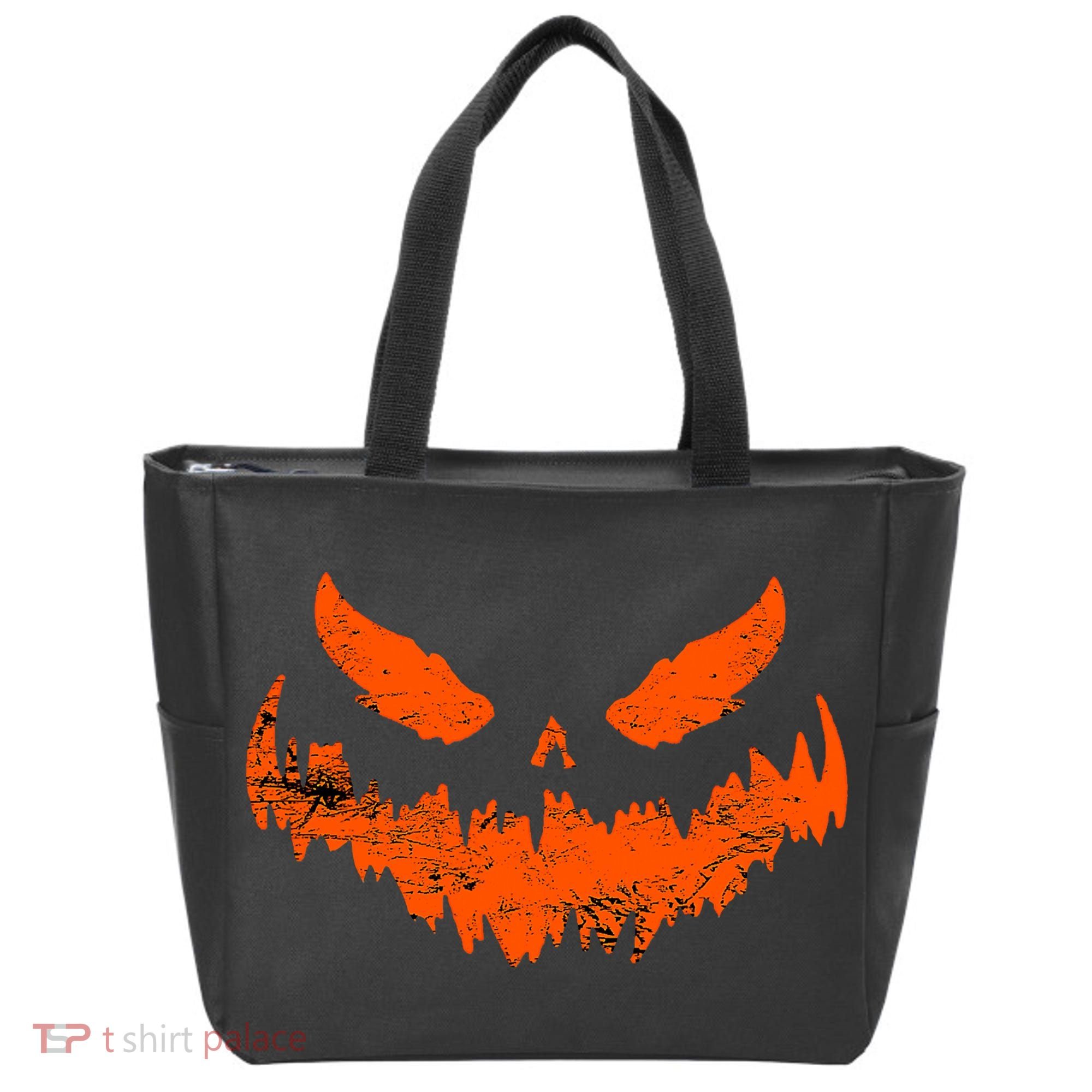 Funny Pumpkin Jack O Lantern Scary Pumpkin Face Halloween Tote Bag