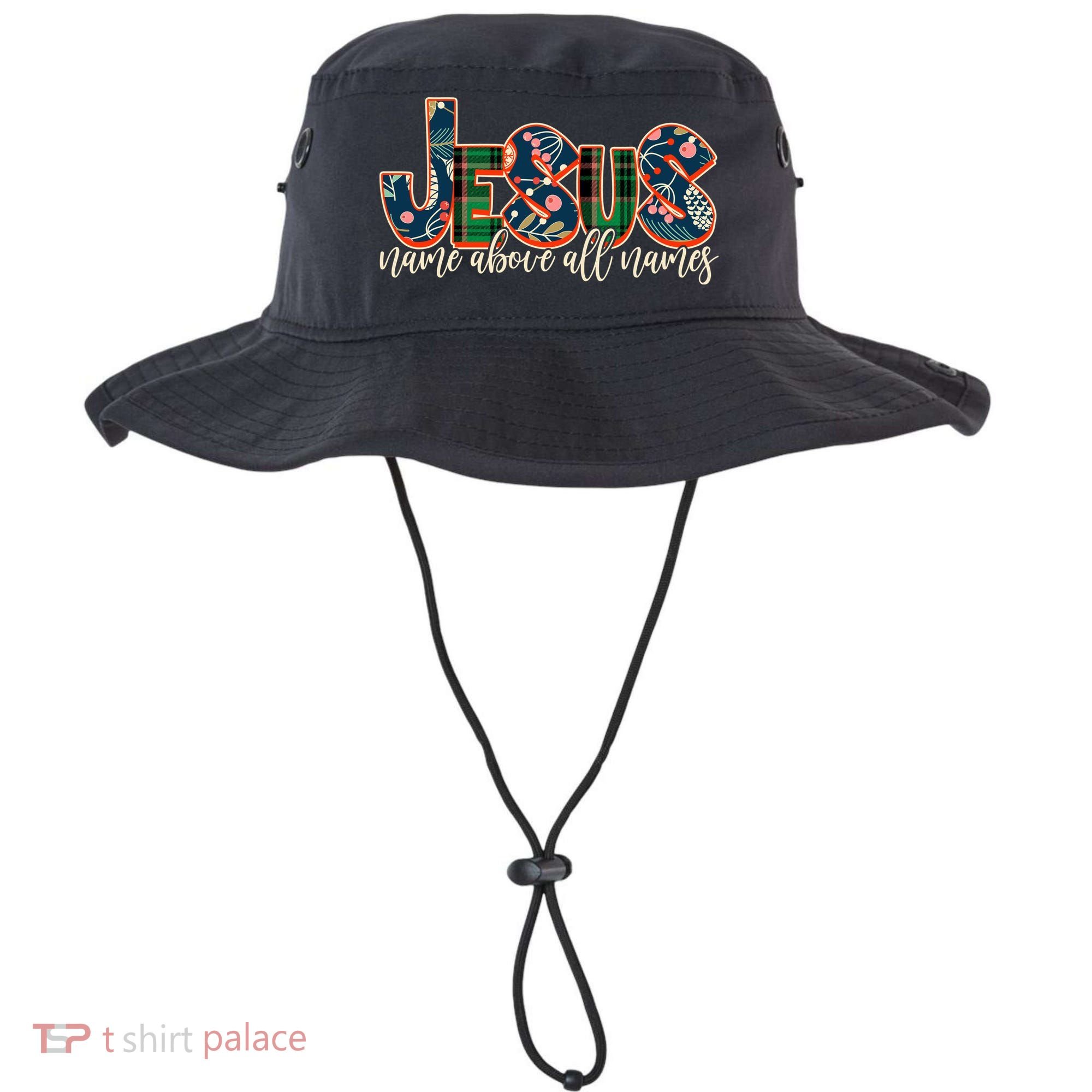 Festive Patten Jesus Name Above All Names Bucket Hat