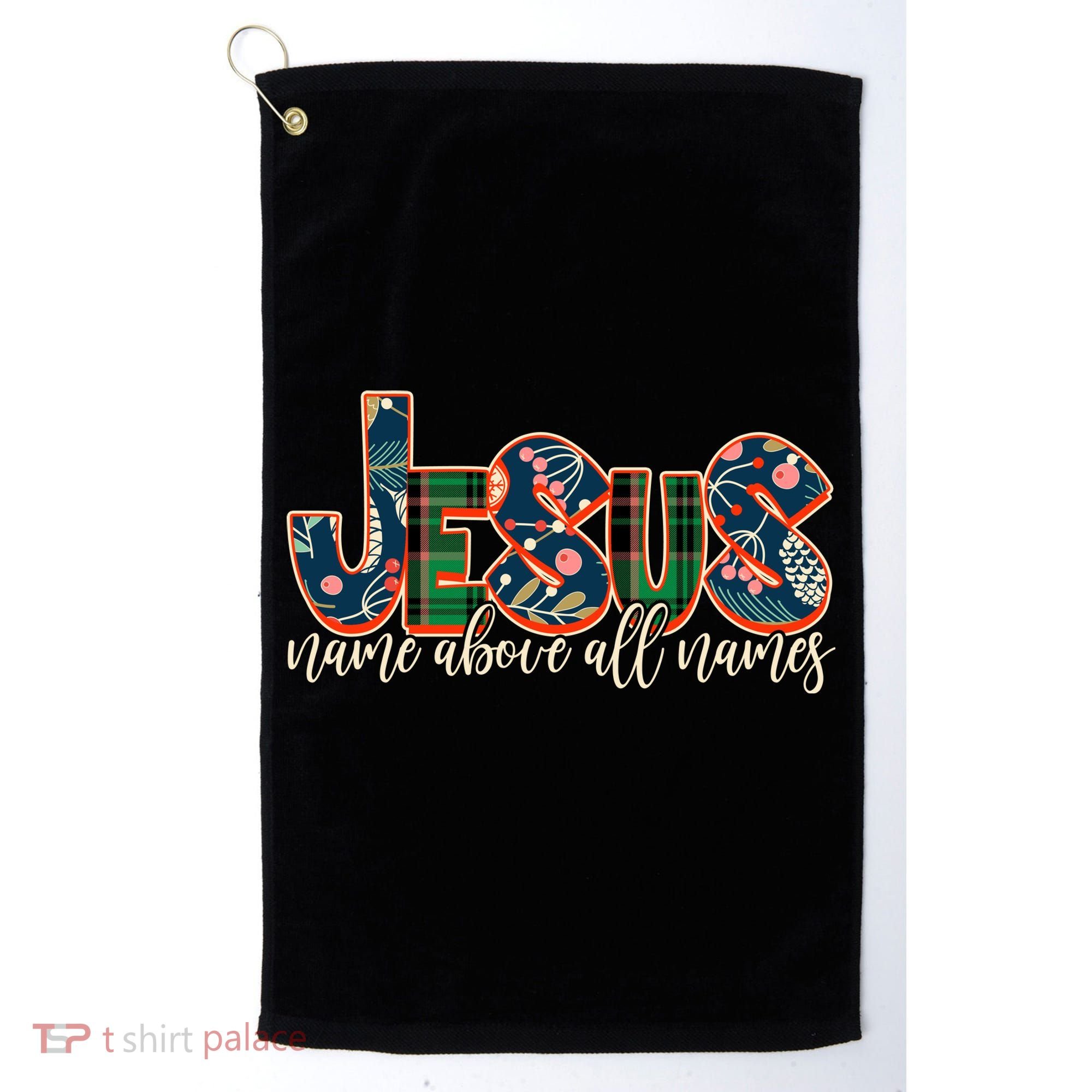 Festive Patten Jesus Name Above All Names Golf Towel