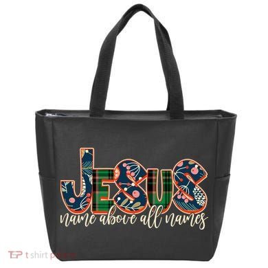 Festive Patten Jesus Name Above All Names Tote Bag