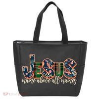 Festive Patten Jesus Name Above All Names Tote Bag thumb 0