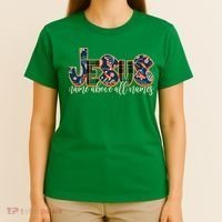 Festive Patten Jesus Name Above All Names T-Shirt thumb 4