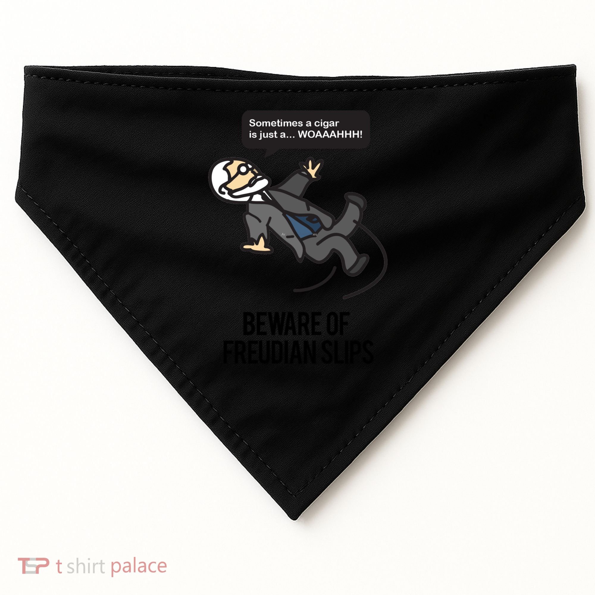 Funny Psychology Joke Sigmund Freud Beware Of Freudian Slips USA-Made Doggie Bandana