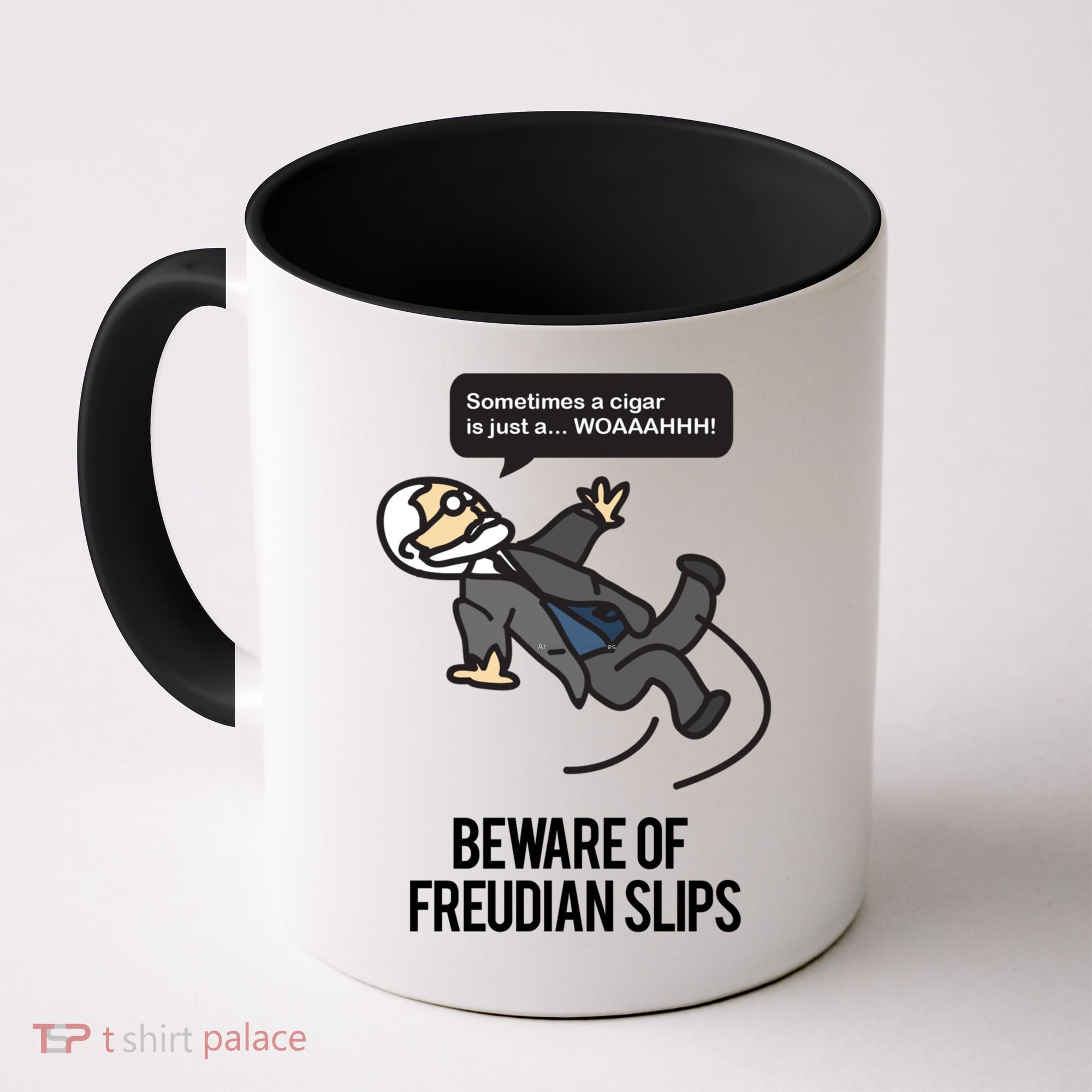 Funny Psychology Joke Sigmund Freud Beware Of Freudian Slips Coffee Mug